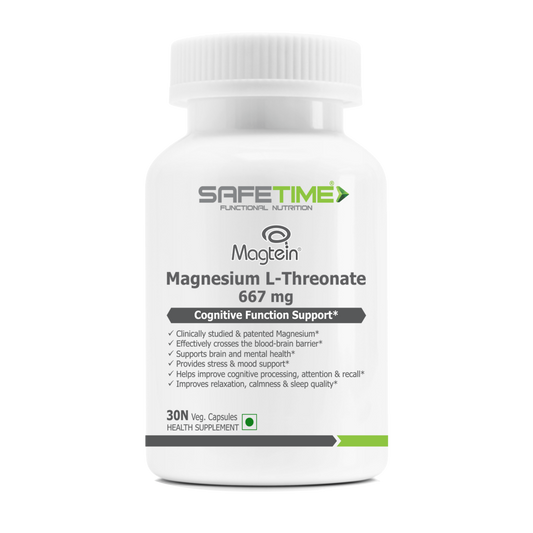 SAFETIME Functional Nutrition  MAGTEIN Magnesium L Threonate Cognitive Function & Brain Health Support (30 Veg. Capsules)